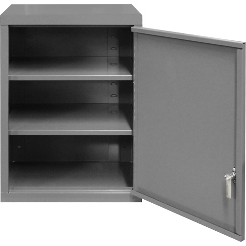 Armoire murale, 27" h x 13-11/16" la x 18" p, 2 tablettes, Acier, Gris Nassau Supply