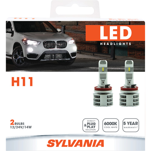 H11 Headlight Bulb, LED, 13.2 W/17 W, White Nassau Supply