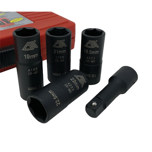 Flip Socket Kit, 5 Pieces, 1/2" Drive Size Nassau Supply