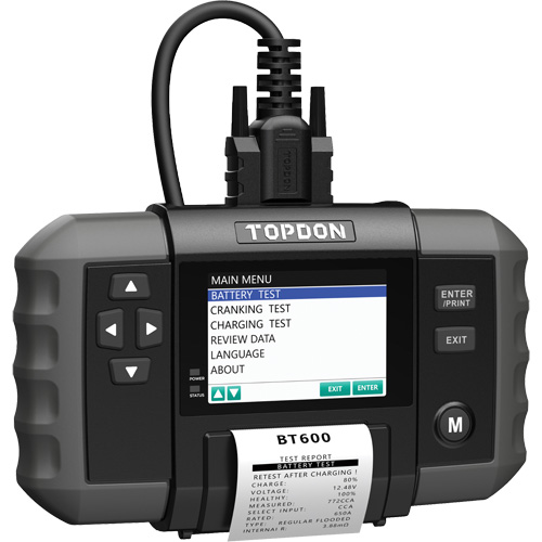Testeur de batterie 12?V et de syst&egrave;mes 12?V/24?V BT600 avec imprimante int&eacute;gr&eacute;e Nassau Supply