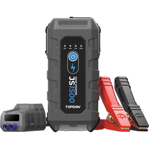 D&eacute;marreur d'appoint, survolteur, banque d'alimentation et lampe de poche JumpSurge1500 Nassau Supply