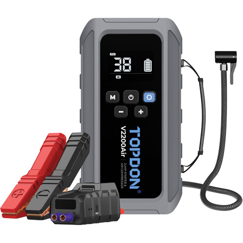 V2200Air 2-en-1: d&eacute;marreur de secours de 1200 A de pointe et gonfleur de pneus Nassau Supply