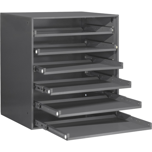 Armoire de rangement &agrave; cloisons, Acier, 6 compartiments, 20-5/16" la x 15-15/16" p, 21-7/8" h, Gris Nassau Supply