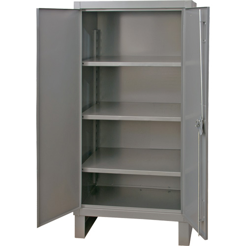 Extra Heavy-Duty Cabinet, Steel, 3 Shelves, 66" H x 36" W x 24" D, Grey Nassau Supply