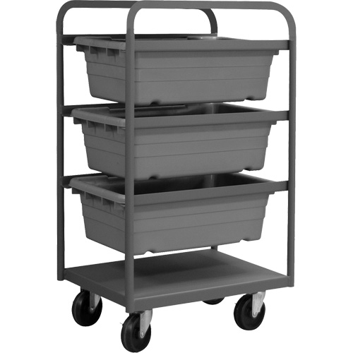 Mobile Tub Rack, Double-sided, 3 bins, 26" W x 18" D x 42" H Nassau Supply