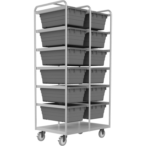 R&acirc;telier mobile, &agrave; deux c&ocirc;t&eacute;s, 12 bacs, 26" la x 36" p x 74" h Nassau Supply