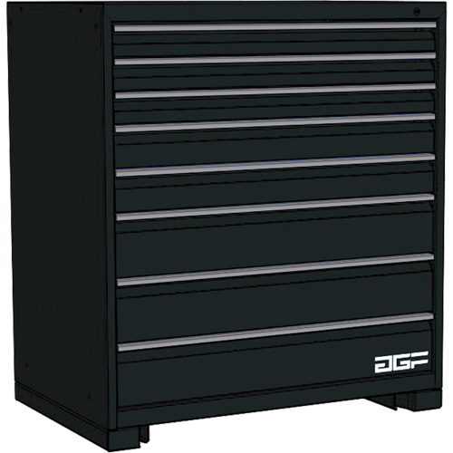 Armoire &agrave; tiroirs modulaire, 8 tiroirs, 36" la x 28" p x 40" h, Noir Nassau Supply