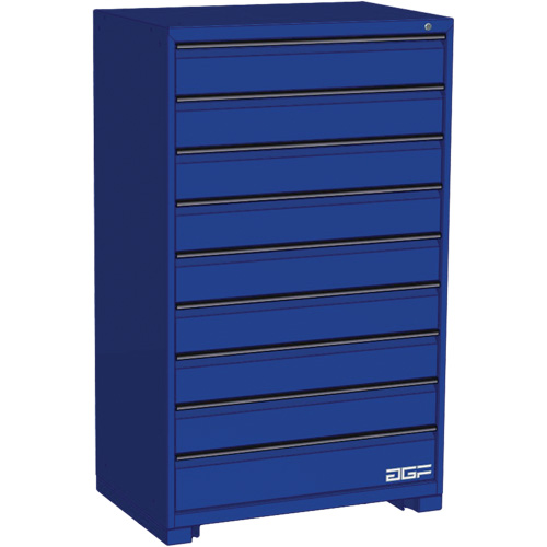 Modular Drawer Cabinet, 9 Drawers, 36" W x 24" D x 60" H, Blue Nassau Supply