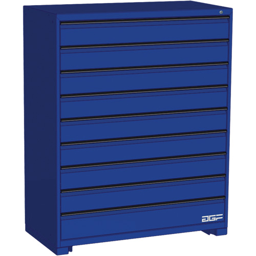 Armoire &agrave; tiroirs modulaire, 9 tiroirs, 48" la x 24" p x 60" h, Bleu Nassau Supply