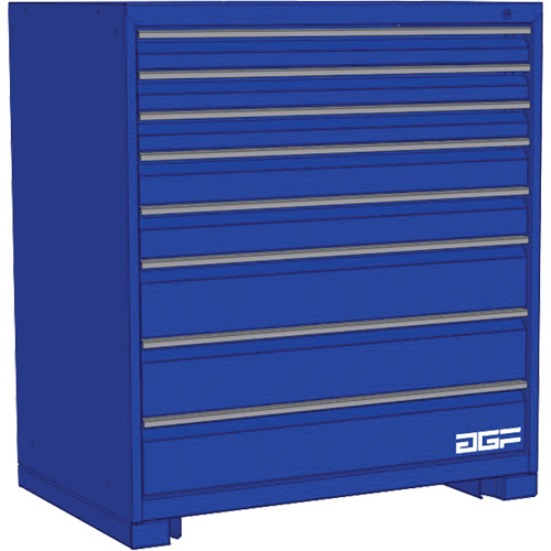 Armoire &agrave; tiroirs modulaire, 8 tiroirs, 36" la x 28" p x 40" h, Bleu Nassau Supply