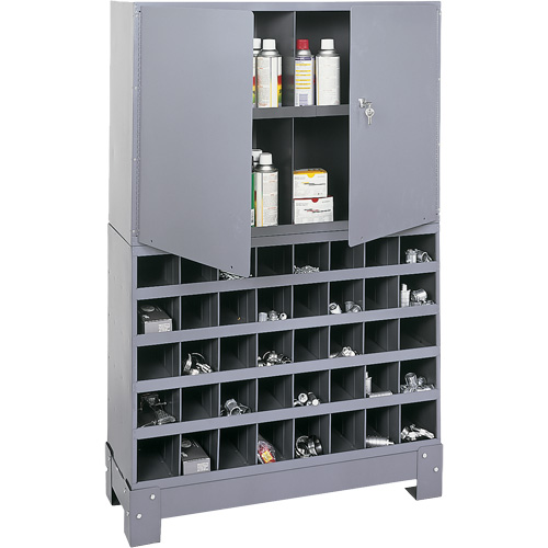 Modular Small Parts Storage Unit, Steel, 0 Drawers, 33-3/4" x 12-1/4" x 53-1/2", Grey Nassau Supply