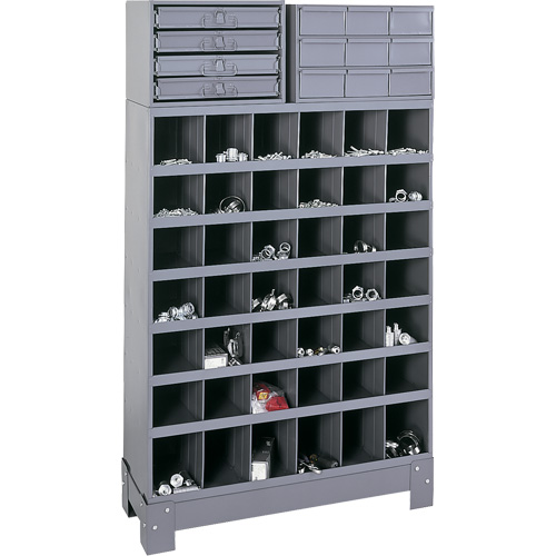 Unit&eacute; de stockage modulaire pour petites pi&egrave;ces, Acier, 13 tiroirs, 33-3/4" x 12-1/4" x 59", Gris Nassau Supply