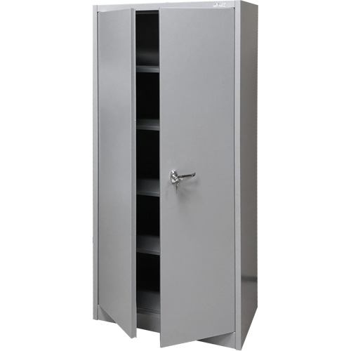 Storage Cabinet, Steel, 4 Shelves, 66" H x 30" W x 15" D, Grey Nassau Supply