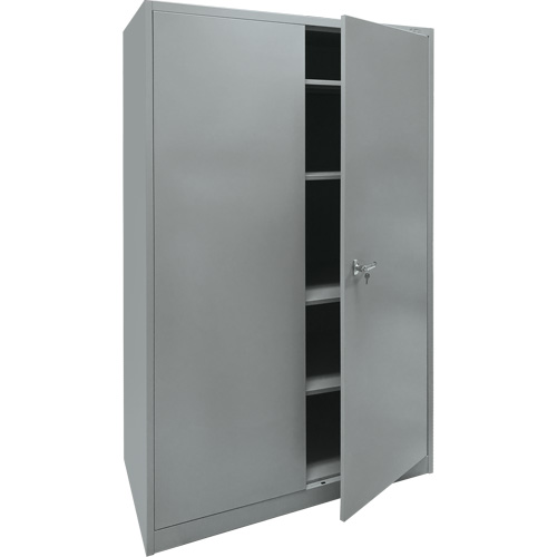Armoire de rangement, Acier, 4 Tablettes, 78" h x 48" la x 24" P, Gris Nassau Supply