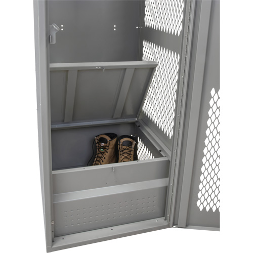 Gear Locker with Door, Steel, 24" W x 24" D x 72" H, Grey Nassau Supply