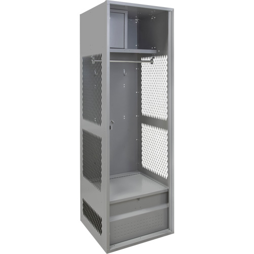 Gear Locker, Steel, 24" W x 18" D x 72" H, Grey Nassau Supply