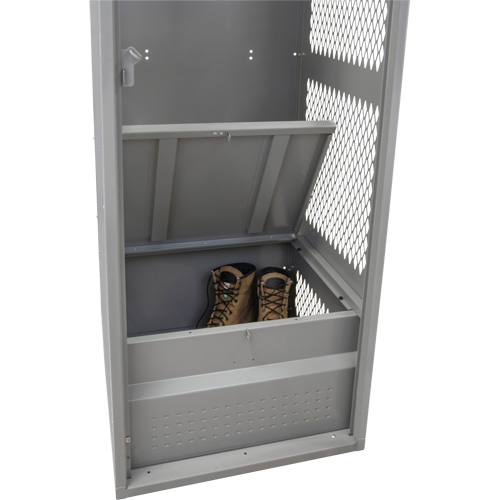 Gear Locker, Steel, 24" W x 18" D x 72" H, Grey Nassau Supply