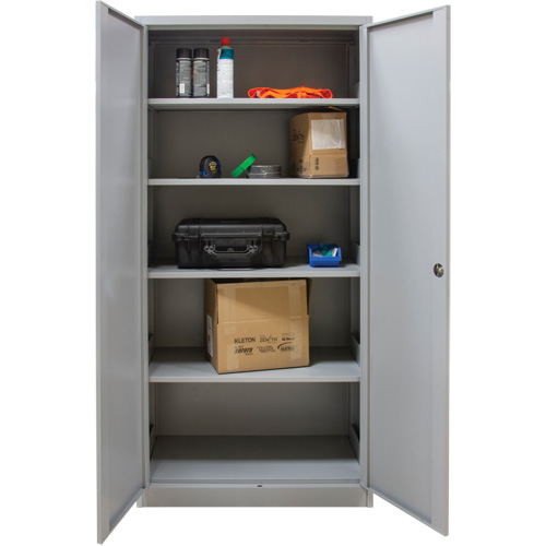 Hi-Boy Storage Cabinet, Steel, 4 Shelves, 72" H x 36" W x 18" D, Grey Nassau Supply