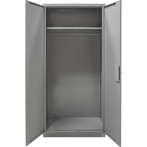Wardrobe Storage Cabinet, Steel, 36" W x 18" D x 72" H, Grey Nassau Supply