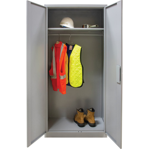 Wardrobe Storage Cabinet, Steel, 36" W x 18" D x 72" H, Grey Nassau Supply