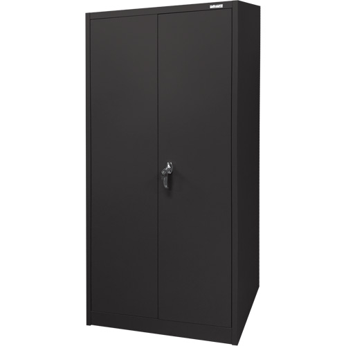 Armoire d'entreposage, Acier, 4 Tablettes, 66" h x 30" la x 15" P, Noir Nassau Supply