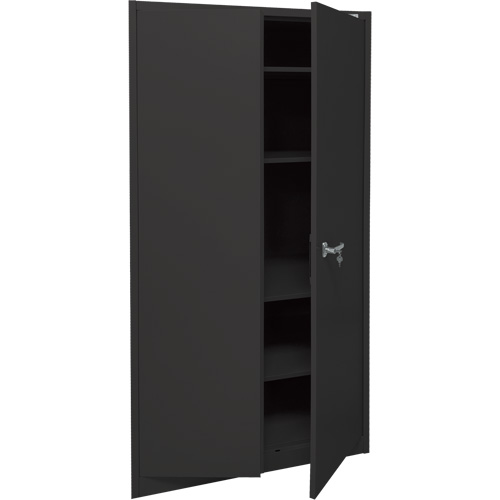 Storage Cabinet, Steel, 4 Shelves, 78" H x 36" W x 24" D, Black Nassau Supply