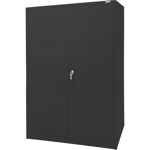 Armoire d'entreposage, Acier, 4 Tablettes, 78" h x 48" la x 24" P, Noir Nassau Supply