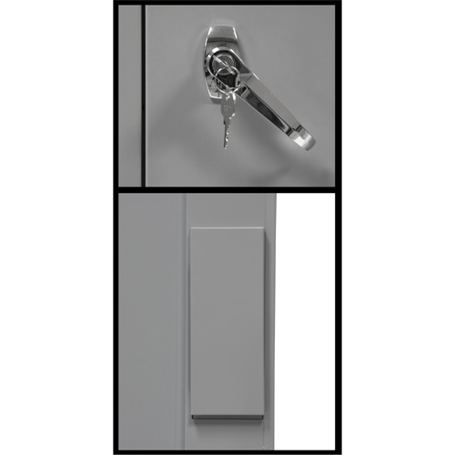 Counter-High Storage Cabinet, Steel, 2 Shelves, 42" H x 48" W x 24" D, Grey Nassau Supply