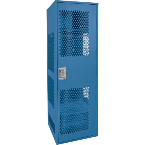 Casier pour &eacute;quipement avec porte, Acier, 24" la x 18" p x 72" h, Bleu fonc&eacute; Nassau Supply