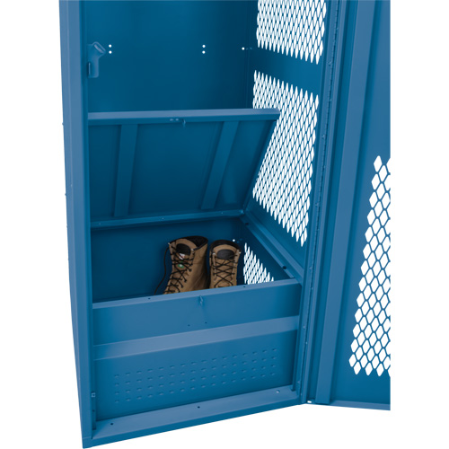 Casier pour &eacute;quipement avec porte, Acier, 24" la x 18" p x 72" h, Bleu fonc&eacute; Nassau Supply