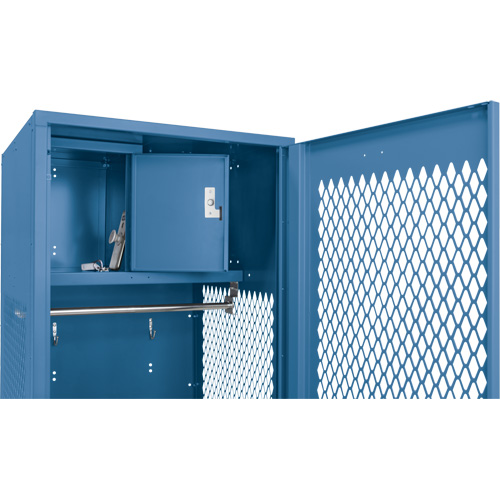 Casier pour &eacute;quipement avec porte, Acier, 24" la x 18" p x 72" h, Bleu fonc&eacute; Nassau Supply