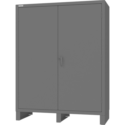 Wardrobe Cabinet with Standard Recessed Doors, Steel, 60" W x 24" D x 78" H, Grey Nassau Supply