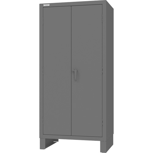 Armoire avec barre de suspension et portes encastr&eacute;es standards , Acier, 78" h x 36" la x 24" P, Gris Nassau Supply