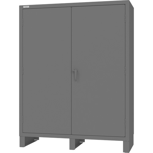 Cabinet with Hanging Bar & Standard Recessed Doors, Steel, 78" H x 60" W x 24" D, Grey Nassau Supply