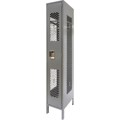 Casiers ventil&eacute;s, 12" x 18" x 78", Acier, Gris, D&eacute;mont&eacute;, Perfor&eacute; Nassau Supply