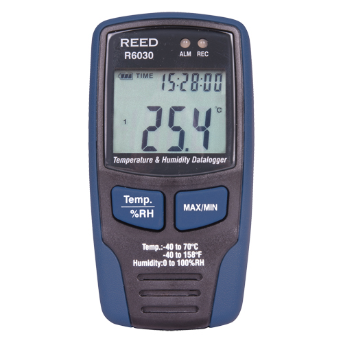 Temp/RH Data Logger with Calibration Certificate, 40°C to 70°C (-40°F to 158°F) Nassau Supply