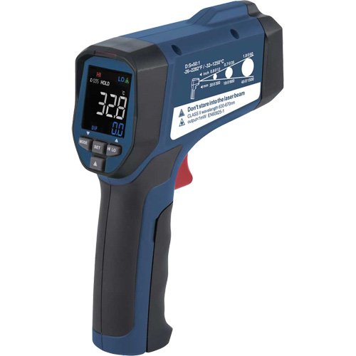 Infrared Thermometer, -26°- 2282° F ( -32° - 1250° C ), 50:1, Adjustable Emmissivity Nassau Supply