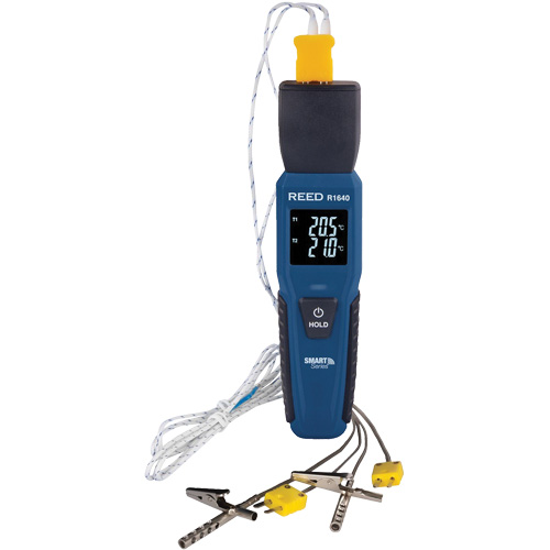 Thermom&egrave;tre &agrave; thermocouple de s&eacute;rie intelligente R1640 avec sondes pour fourneau/cong&eacute;lateur, Contact, Num&eacute;rique, 32-122°F (0-50°C) Nassau Supply