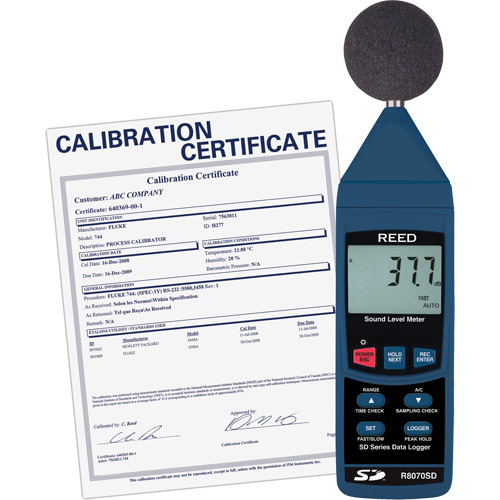 Data Logging Sound Level Meter with Calibration Certificate Nassau Supply