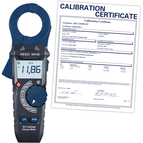 Pince amp&egrave;rem&eacute;trique pour fuite c.a avec certificat d'&eacute;talonnage Nassau Supply