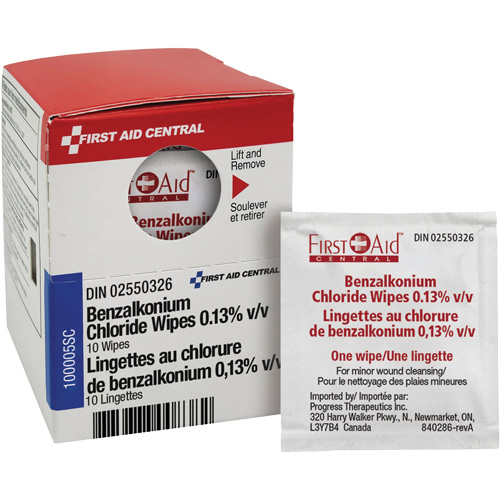 Lingettes de recharge SmartCompliance au chlorure de benzalkonium 0,13?% v/v, Serviette, Antiseptique Nassau Supply