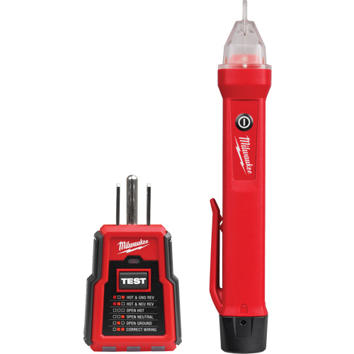 Voltage Detector & GFCI Receptacle Tester Kit, 50 V - 1000 V, Display & Sound Alert Nassau Supply