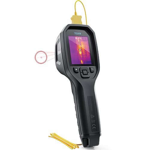24:1 Spot IR Thermal Imaging Camera with Bullseye Laser & Type K Thermocouple, 160 x 120 pixels, -10° - 45°C (14° - 113°F), 70 mK Nassau Supply
