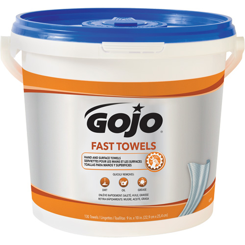 Serviettes nettoyantes Fast Wipes, 130 lingettes, 10" x 9" Nassau Supply
