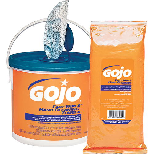 Serviettes nettoyantes Fast Wipes, 130 lingettes, 10" x 9" Nassau Supply