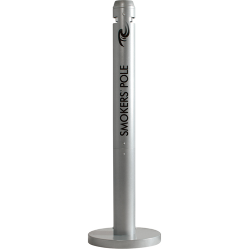 Smokers' Pole Cigarette Receptacle, Free-Standing, Aluminum, 41" Height Nassau Supply