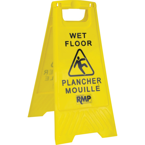 Safety Wet Floor Sign, Bilingual with Pictogram Nassau Supply
