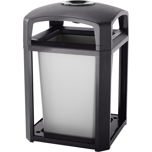 Landmark Series Waste Receptacle & Ash Tray, Plastic, 35 US gal. Capacity, 40" Height Nassau Supply