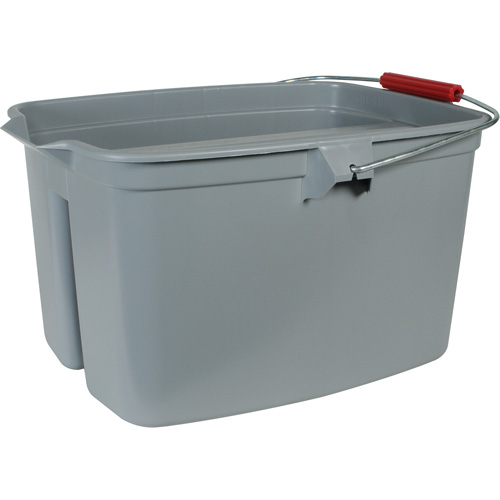 Double Utility Pail, 5 US Gal. (20 qt.) Capacity, Grey Nassau Supply