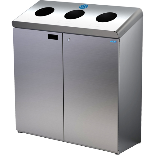 Station de recyclage au sol, Vrac, Acier inoxydable, 42 gal. Nassau Supply